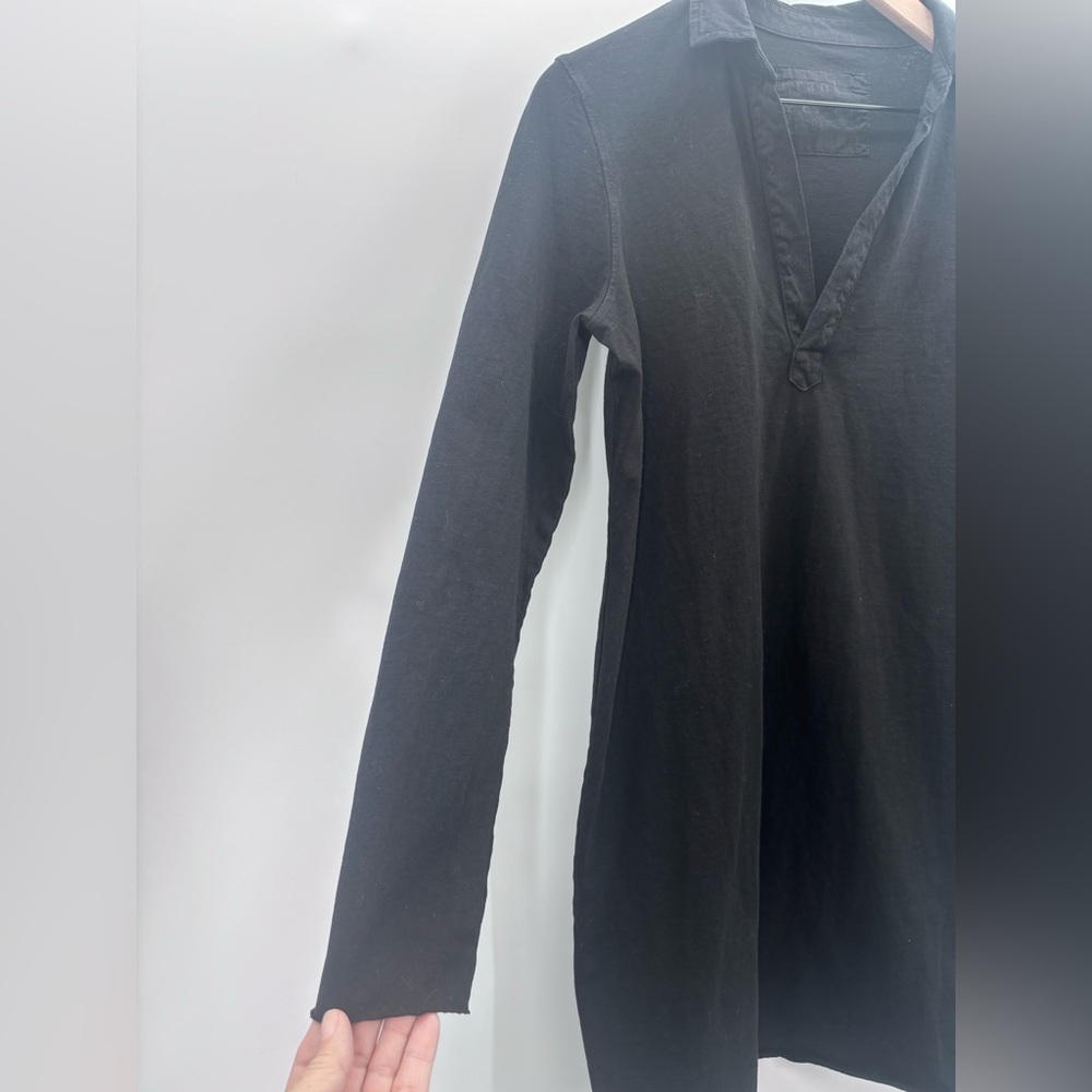 Frank & Eileen Nicole Popover Henley Dress Small In Black - Picture 5 of 8